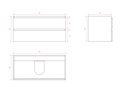 Badkamermeubel Sena - 100cm - Warm Eiken - Wastafel Wit