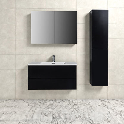 Onderkast badkamermeubel Tieme mat zwart 100x50x48cm