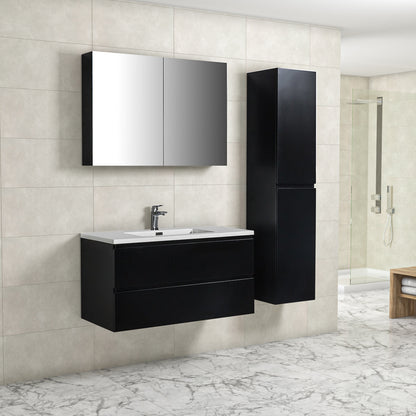 Onderkast badkamermeubel Tieme mat zwart 100x50x48cm