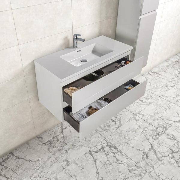 Onderkast badkamermeubel Tieme hoogglans wit 100x50x48cm