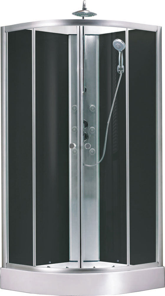 Jupiter complete douchecabine 90x90x225 alu mat 5mm glas - WDtegels