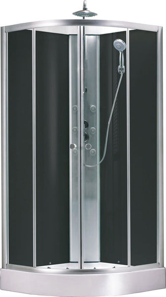 Cabina de ducha completa Jupiter 90x90x225 aluminio mate cristal 5mm