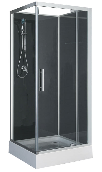 Wiesbaden Domino complete douchecabine 80x80x210 alu mat 5mm glas - WDtegels
