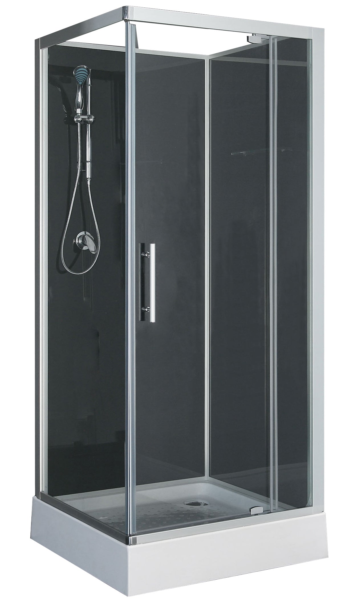 Wiesbaden Domino complete douchecabine 90x90x210 alu mat 5mm glas - WDtegels