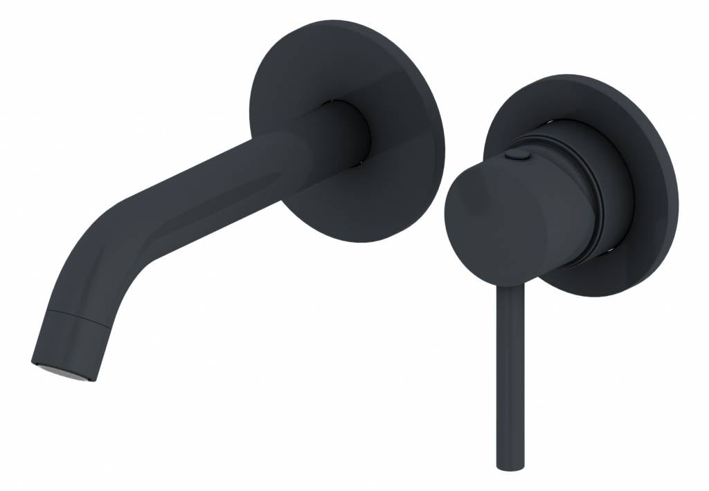 Inbouw wastafelmengkraan Rond Mat Zwart