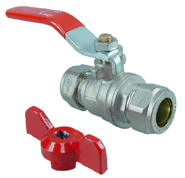 Compression ball valve full bore nickel-plated 22x22