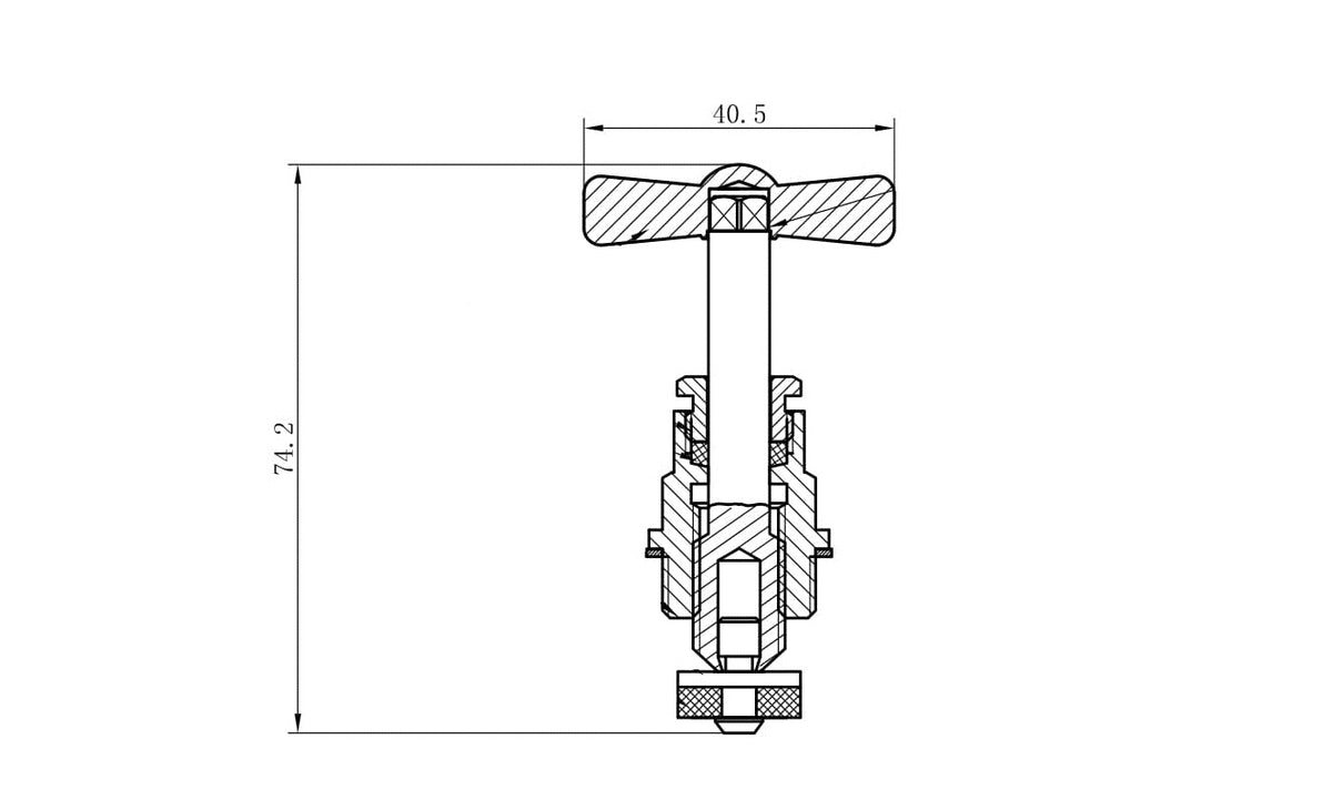 Lijntekening Bovendeel voor stopkraan 12mm compleet