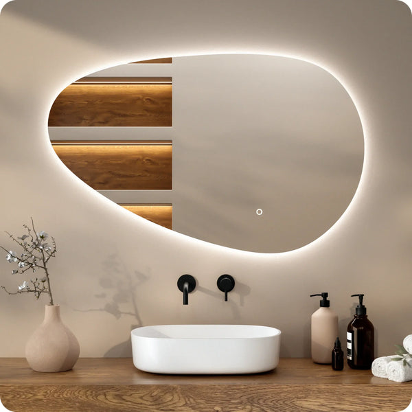 Badkamerspiegel - 100x62.5cm Asymmetrisch - Frameloos