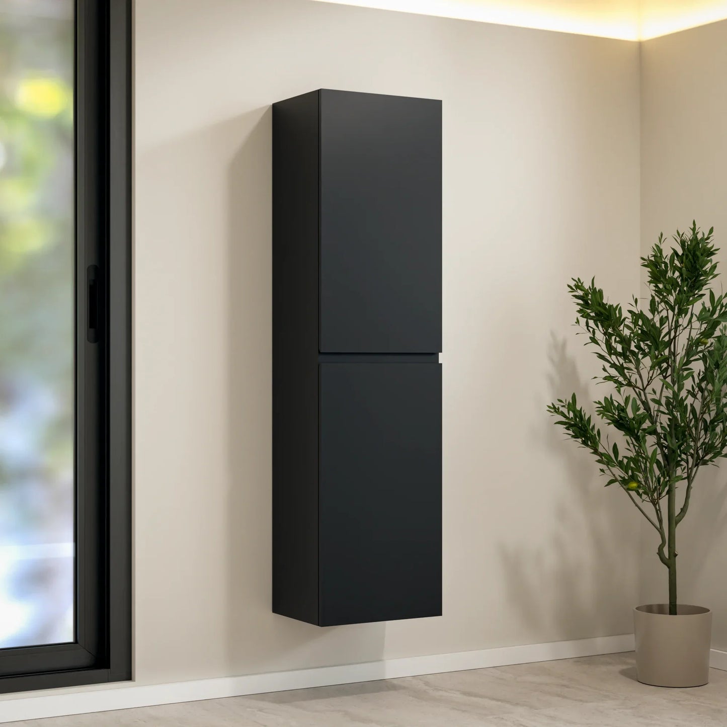 Kolomkast Ruvo - 150cm - Mat zwart - WDtegels