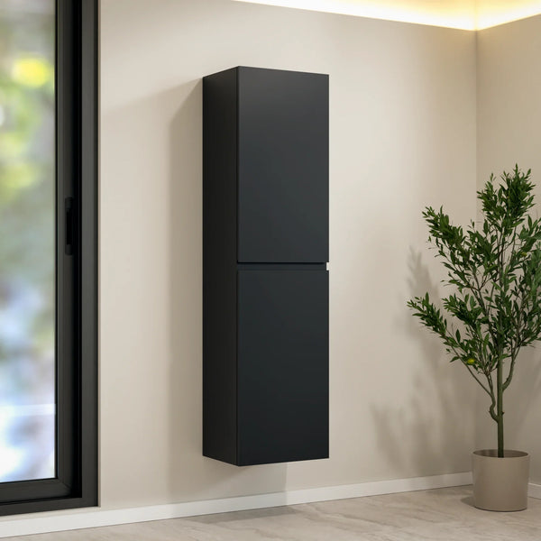 Bathroom Column Cabinet Ruvo - 150cm - Matte black