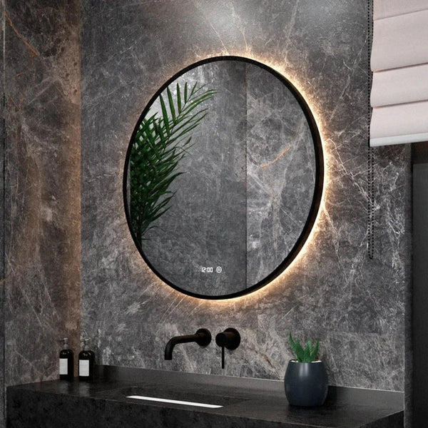 Bathroom mirror - 80cm - Black frame