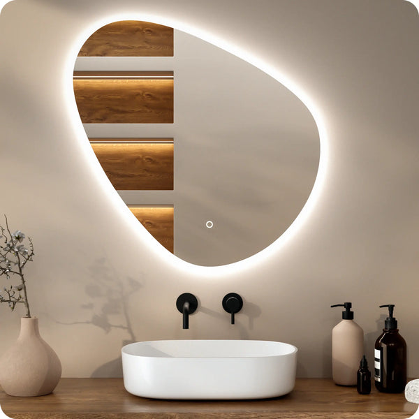 Badkamerspiegel - 80x80cm Asymmetrisch - Frameloos - PRE-ORDER