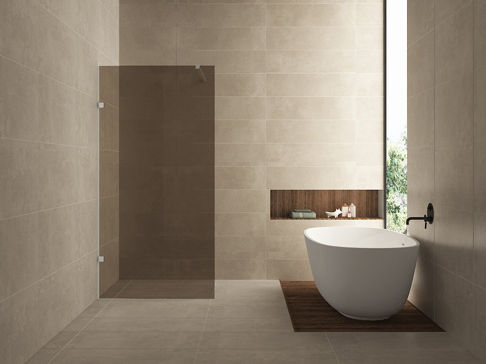 Less inloopdouche 90x200cm 8mm Nano vintage brons glas Chroom