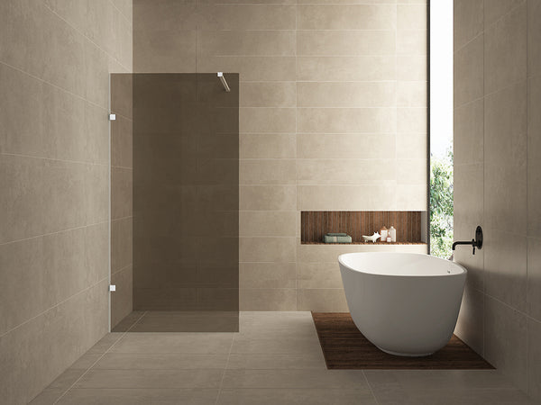 Less inloopdouche 1000 x 2000 x 8 mm nano vintage brons glas/mat wit