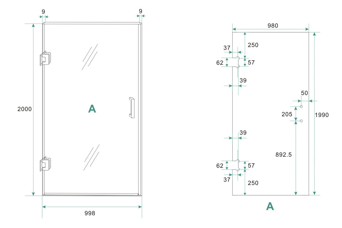 Less nisdeur | 100x200x0.8cm | Nano helder glas/chroom - WDtegels