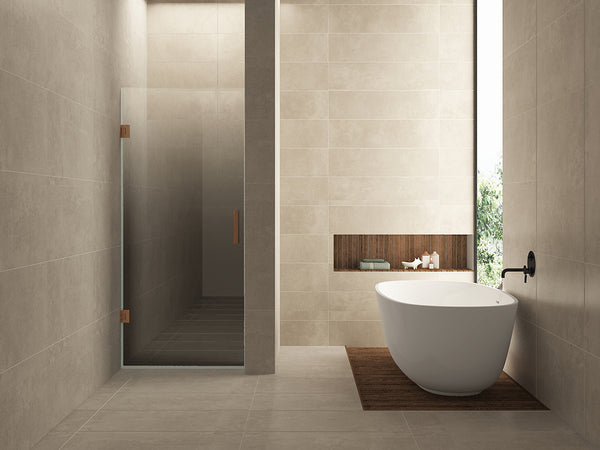 Less nisdeur links | 70x200x0.8cm | Nano spiegelrook- naar helder glas/geborsteld brons koper