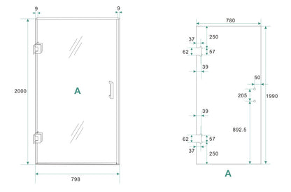 Less nisdeur | 80x200x0.8cm | Nano rookglas/mat wit - WDtegels