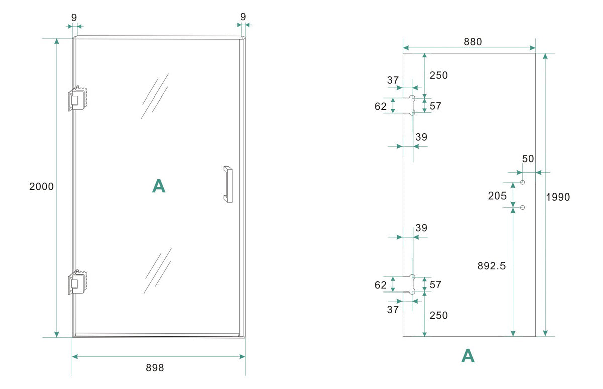 Less nisdeur | 90x200x0.8cm | Nano rookglas/mat wit - WDtegels