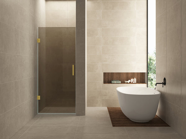 Niche door | 70x200x0.8cm | Nano vintage bronze glass/brushed brass