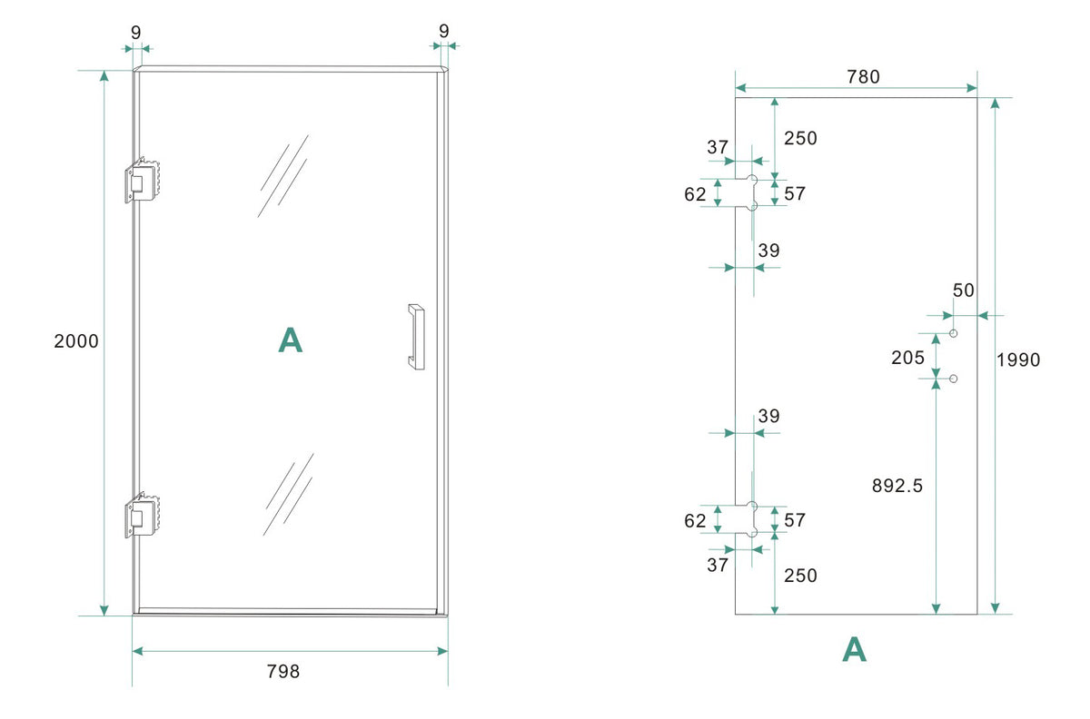 Less nisdeur | 80x200x0.8cm | Nano vintage brons glas/geborsteld brons koper - WDtegels
