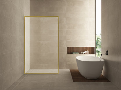 Square inloopdouche 1200 x 2000 x 8 mm nano helder glas/geborsteld messing - WDtegels