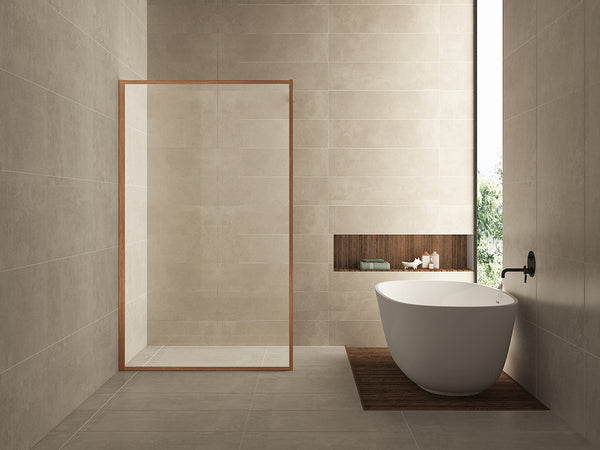 Square walk-in shower 1200 x 2000 x 8 mm nano clear glass/brushed bronze copper