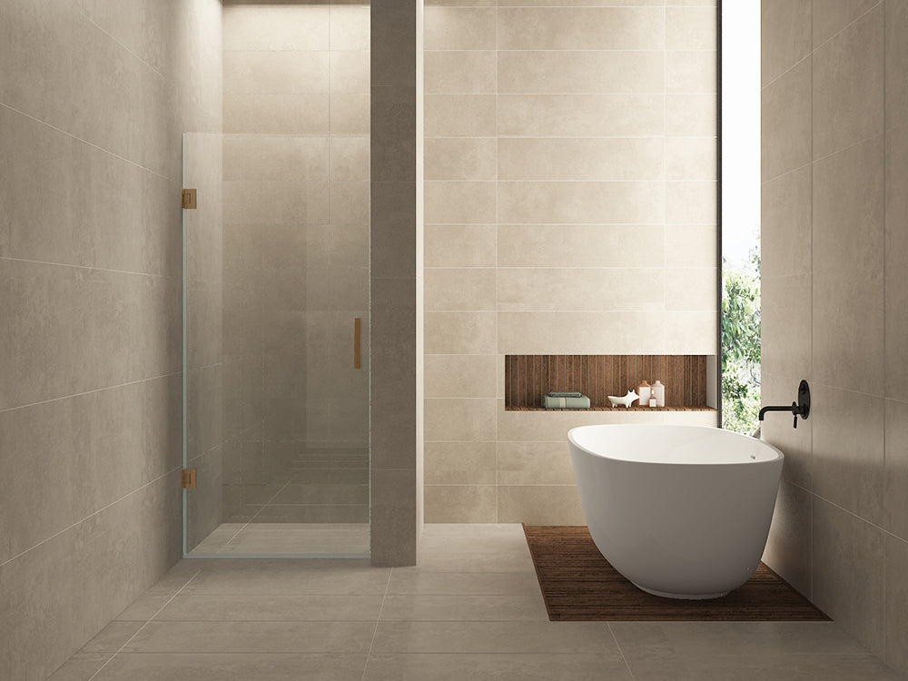 Less nisdeur 900 x 2000 x 8 mm nano helder glas/geborsteld brons koper - WDtegels