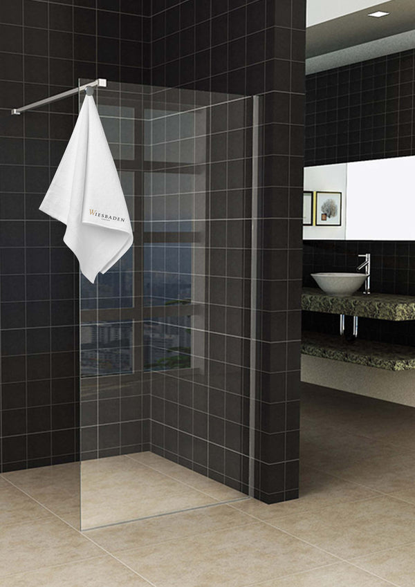 Ducha a ras de suelo Sita con toallero 100x200 cm cromo/cristal transparente de 8 mm con revestimiento Nano