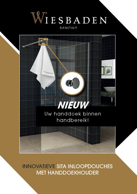 Sita inloopdouche met handdoekhouder 100x200 cm chroom/8 mm helder glas met Nano coating - WDtegels