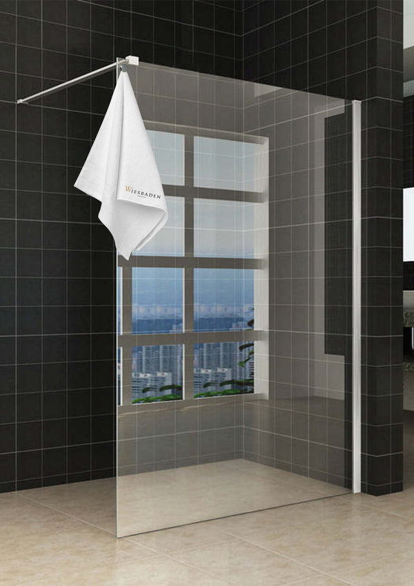 Ducha a ras de suelo Sita con toallero 120x200 cm cromo/cristal transparente de 8 mm con revestimiento Nano