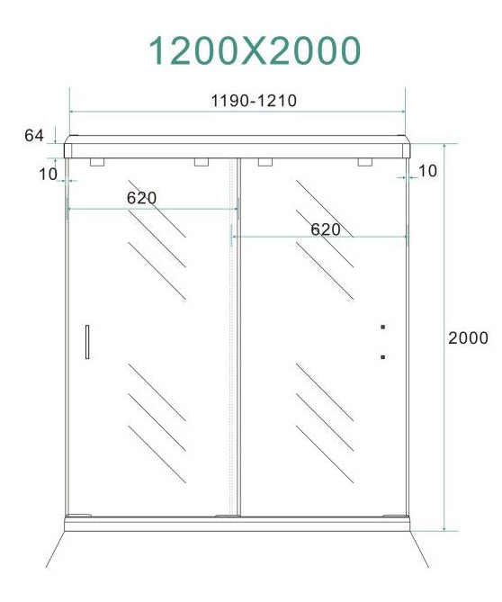 dubbele-nis-schuifdeuren | 120x200x0.8cm | Nano veiligheidsglas - WDtegels