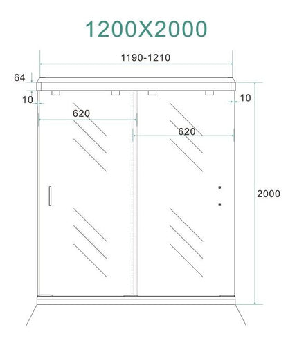 dubbele-nis-schuifdeuren | 120x200x0.8cm | Nano veiligheidsglas - WDtegels