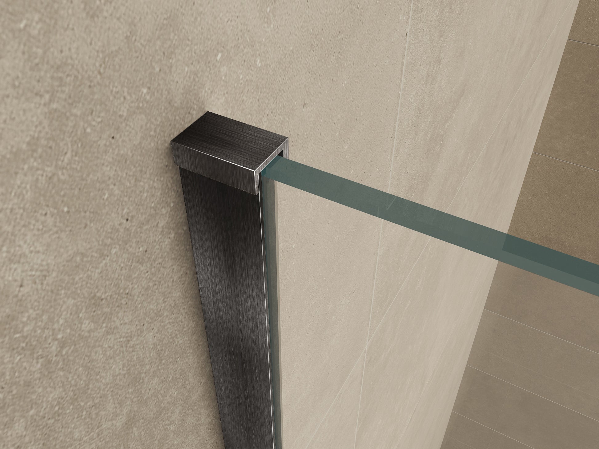 Slim profielset met stabilisatiestang 120 cm gunmetal - WDtegels