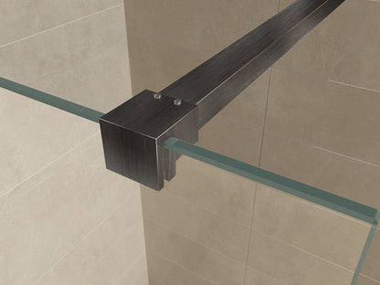 Slim profielset met stabilisatiestang 120 cm gunmetal - WDtegels