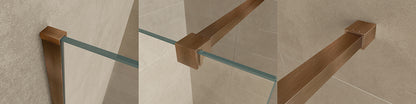 Slim profielset met stabilisatiestang 120 cm geborsteld brons koper - WDtegels