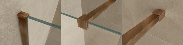 Conjunto de perfil delgado con barra estabilizadora 120 cm bronce cepillado cobre