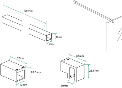 Slim stabilisatiestang 120 cm geborsteld brons koper - WDtegels