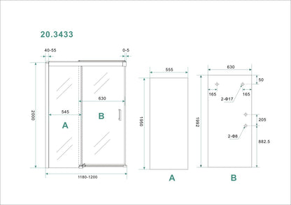 Wiesbaden Softclose 2.0 douchedeur 120x200 cm - WDtegels