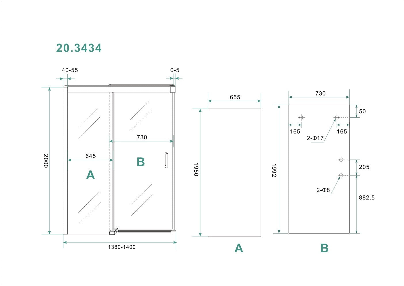 Wiesbaden Softclose 2.0 douchedeur 140x200 cm - WDtegels