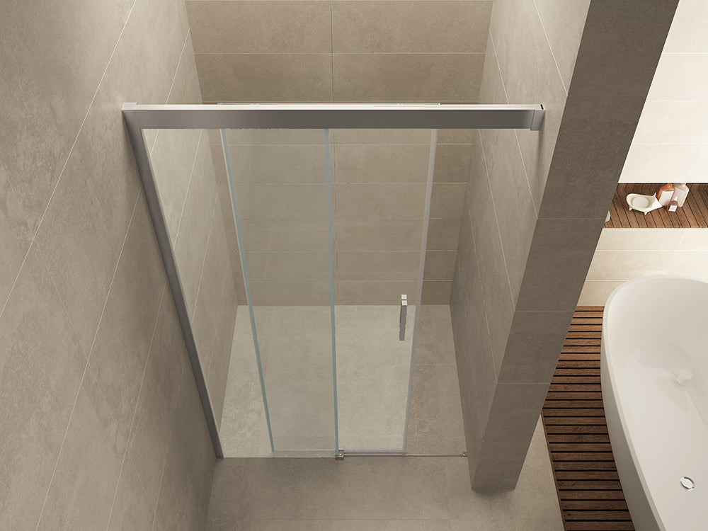 Puerta nisdeur met 1 schuifdeur 1400 x 2000 x 8 mm nano helder glas/chroom - WDtegels