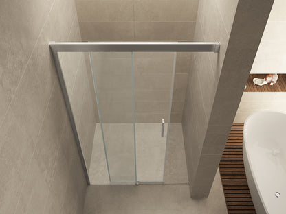 Puerta nisdeur met 1 schuifdeur 1400 x 2000 x 8 mm nano helder glas/chroom - WDtegels
