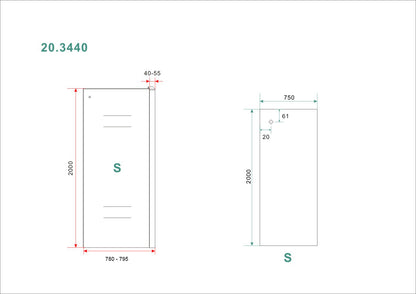 Side zijwand voor Puerta en Slide nisdeur | 80x200cm | 8 mm nano helder | Glas/chroom - WDtegels