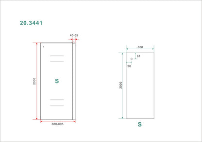 Wiesbaden Side zijwand voor Softclose 2.0 schuifdeur 90 cm 8 mm Nano - WDtegels