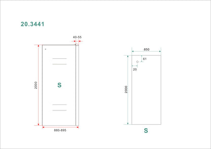 Side zijwand voor Puerta en Slide nisdeur | 90x200cm | 8 mm nano helder | Glas/chroom - WDtegels