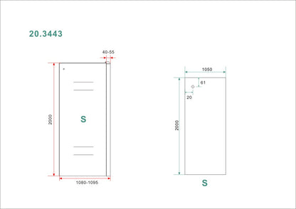 Wiesbaden Side zijwand voor Softclose 2.0 schuifdeur 110 cm 8 mm Nano - WDtegels