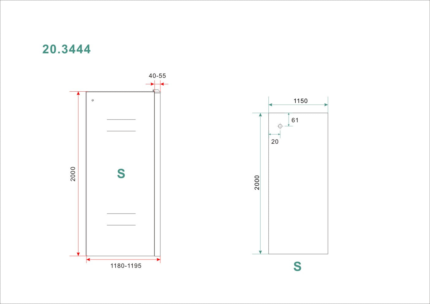 Side zijwand voor Puerta en Slide nisdeur | 120x200cm | 8 mm nano helder | Glas/chroom - WDtegels