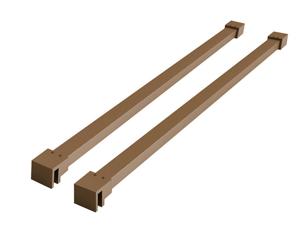 Juego de barras estabilizadoras finas de 120 cm para duchas independientes, bronce cepillado/cobre