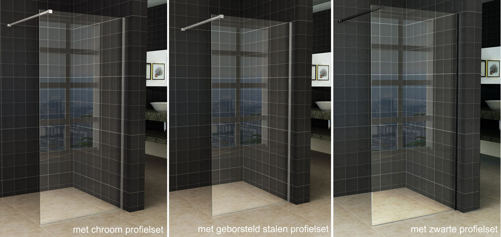 Slim inloopdouche zonder profiel 90 cm 8 mm Nano