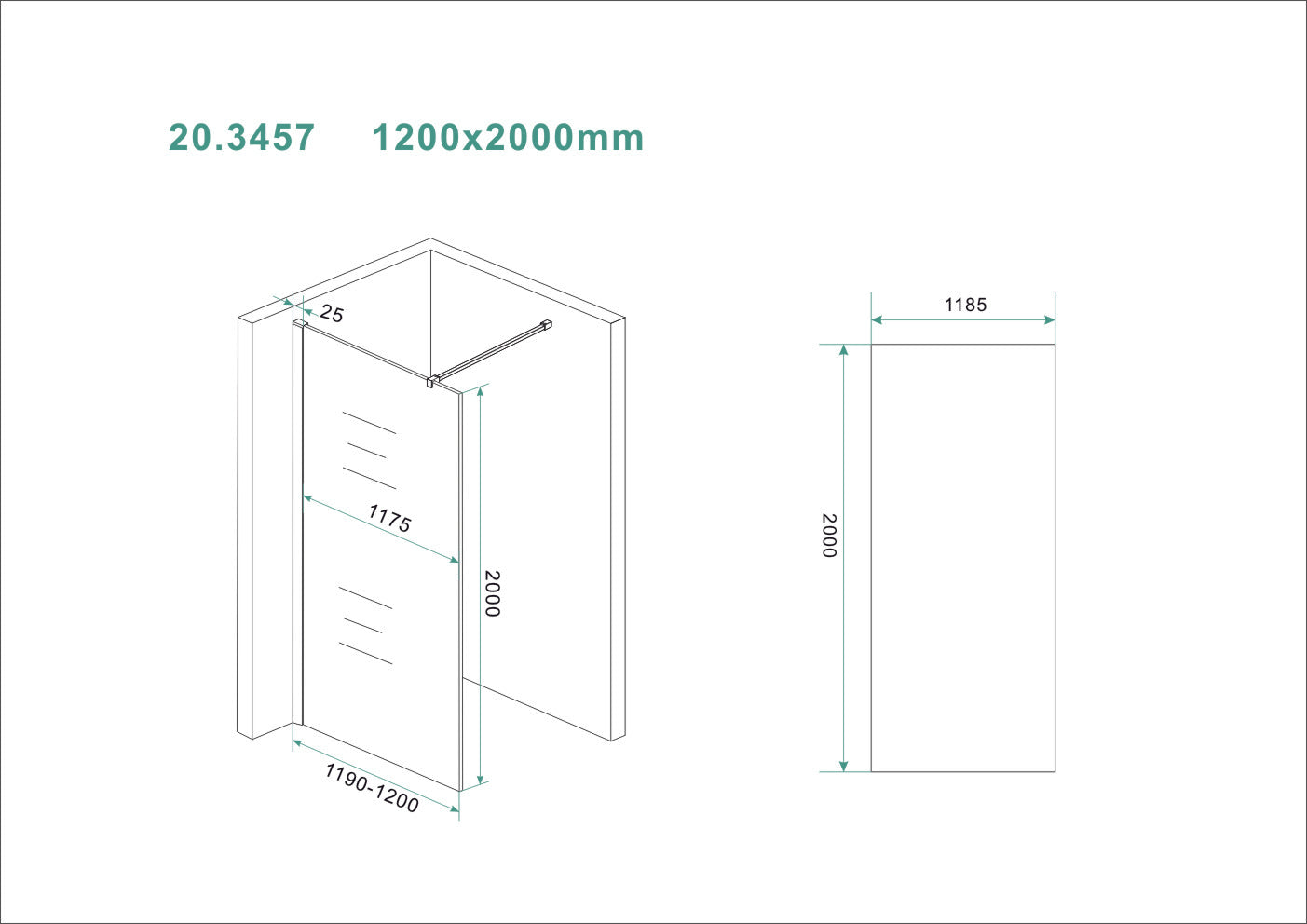 Wiesbaden Slim glasplaat helder 120x200 cm - 8mm NANO glas