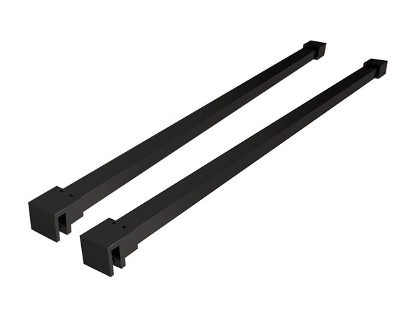 Juego de barras estabilizadoras finas de 120 cm para duchas de obra independientes, color negro mate